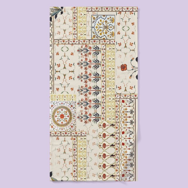 Mughal Floral Paisley: Ethnic Digital Elegance. Bath Towel (Bath Towel)