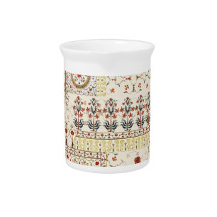 Mughal Floral Paisley: Ethnic Digital Elegance. Beverage Pitcher