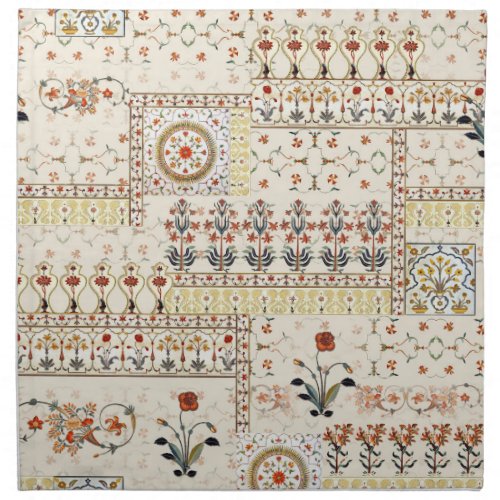 Mughal Floral Paisley Ethnic Digital Elegance Cloth Napkin