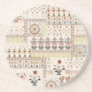 Mughal Floral Paisley: Ethnic Digital Elegance. Coaster