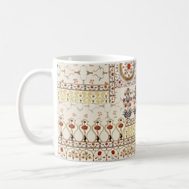 Mughal Floral Paisley: Ethnic Digital Elegance. Coffee Mug (Left)