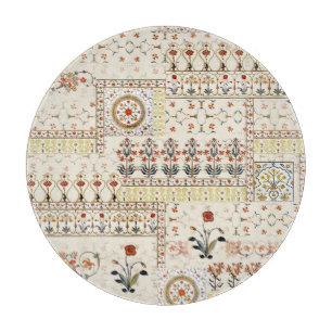 Mughal Floral Paisley: Ethnic Digital Elegance. Cutting Board