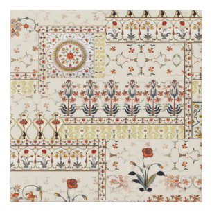 Mughal Floral Paisley: Ethnic Digital Elegance. Faux Canvas Print