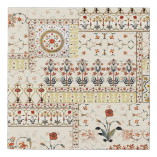 Mughal Floral Paisley: Ethnic Digital Elegance. Faux Canvas Print