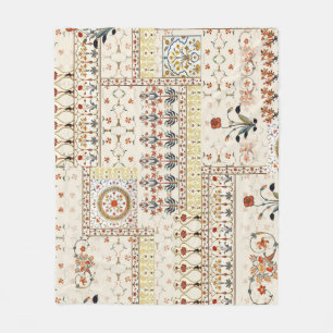 Mughal Floral Paisley: Ethnic Digital Elegance. Fleece Blanket