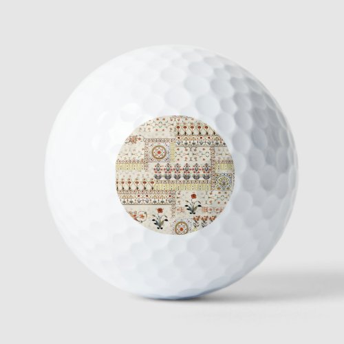 Mughal Floral Paisley Ethnic Digital Elegance Golf Balls