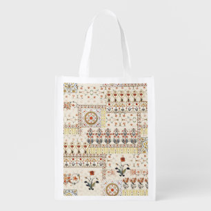 Mughal Floral Paisley: Ethnic Digital Elegance. Grocery Bag