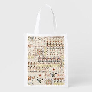 Mughal Floral Paisley: Ethnic Digital Elegance. Grocery Bag