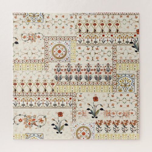 Mughal Floral Paisley Ethnic Digital Elegance Jigsaw Puzzle