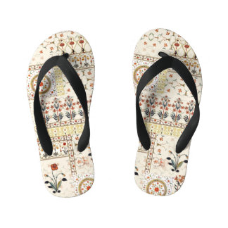 Mughal Floral Paisley: Ethnic Digital Elegance. Kid's Flip Flops