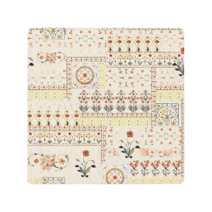 Mughal Floral Paisley: Ethnic Digital Elegance. Metal Print