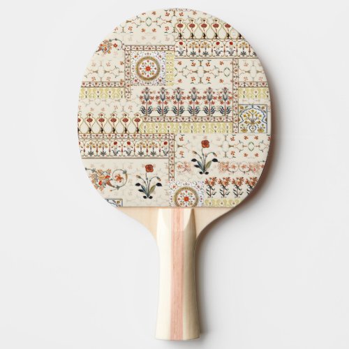 Mughal Floral Paisley Ethnic Digital Elegance Ping Pong Paddle