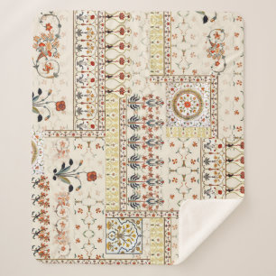 Mughal Floral Paisley: Ethnic Digital Elegance. Sherpa Blanket