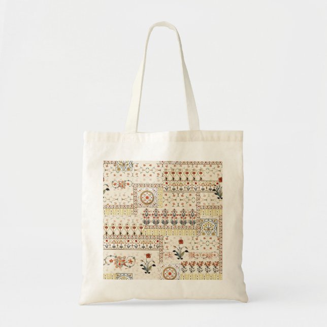 Mughal Floral Paisley: Ethnic Digital Elegance. Tote Bag (Front)