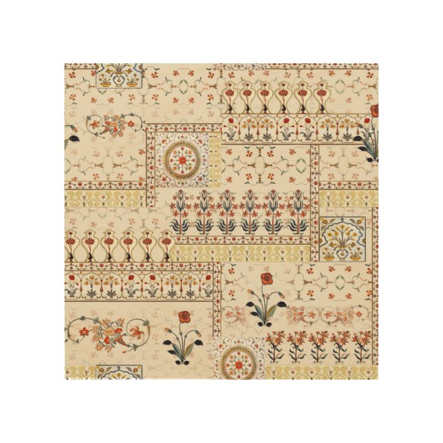 Mughal Floral Paisley: Ethnic Digital Elegance. Wood Wall Art (Front)