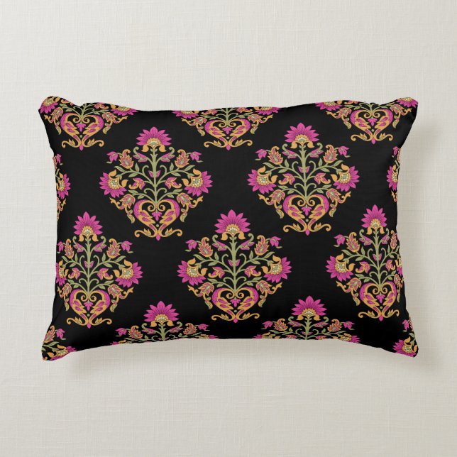 Mughal floral paisley, seamless design. accent pillow (Front)