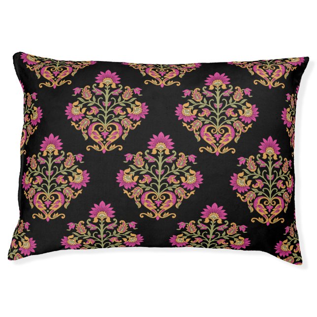 Mughal floral paisley, seamless design. pet bed (Front)