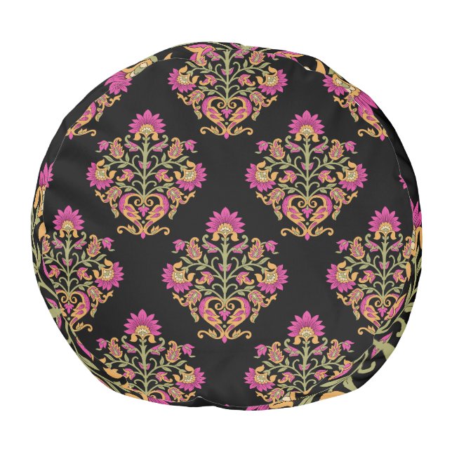 Mughal floral paisley, seamless design. pouf (Bottom)