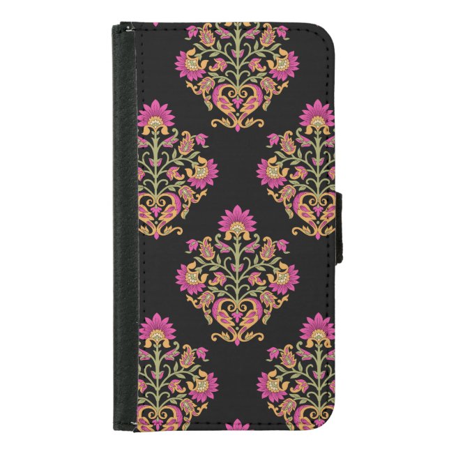 Mughal floral paisley, seamless design. samsung galaxy wallet case (Front)