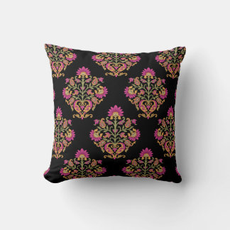 Mughal floral paisley, seamless design. throw pillow