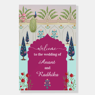 Mughal Garden Welcome Sign for Royal Wedding