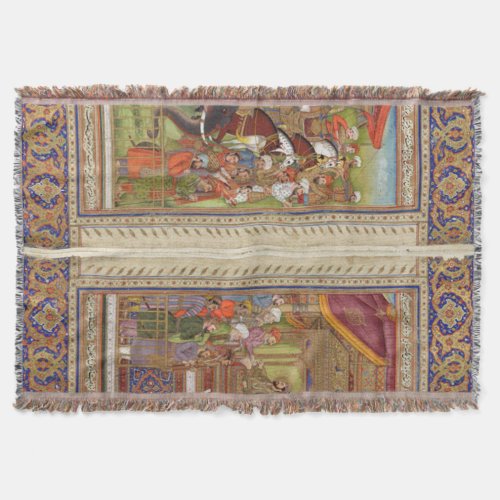 Mughal Indian India Islam Islamic Muslim Boho Art Throw Blanket
