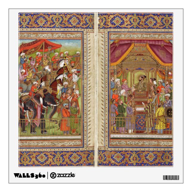 Mughal Indian India Islam Islamic Muslim Boho Art Wall Sticker (Front)