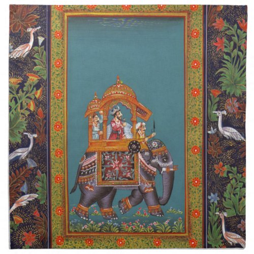 Mughal Indian India Islam Persian Persia Elephant Cloth Napkin