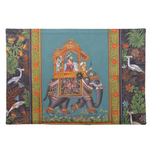 Mughal Indian India Islam Persian Persia Elephant Placemat