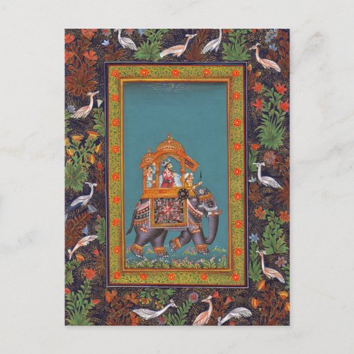 Mughal Indian India Islam Persian Persia Elephant Postcard