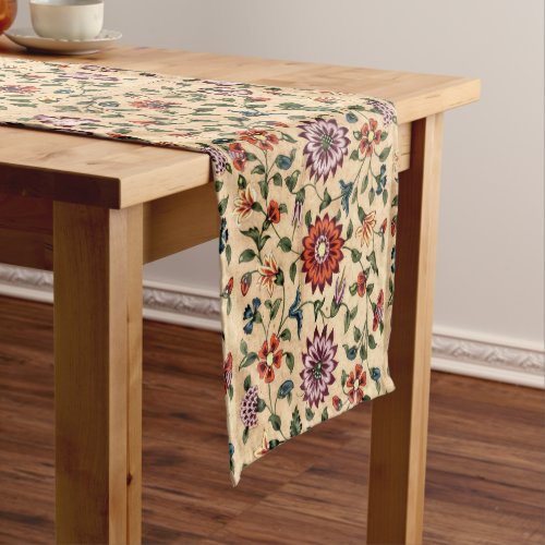 Mughal Scrolling Floral Vine from India Print Short Table Runner
