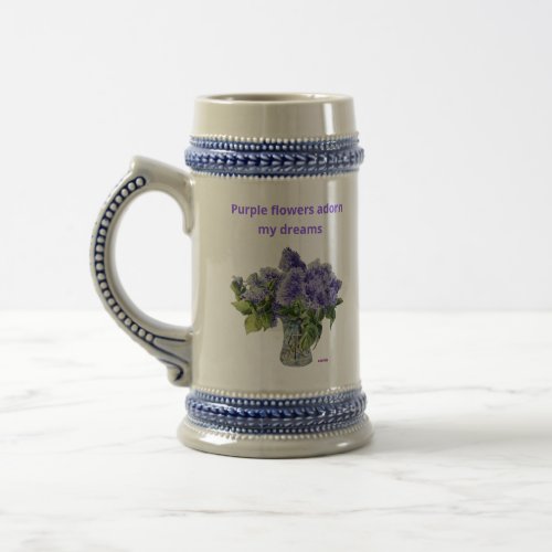 MugPurple Flowers lilac Beer Stein