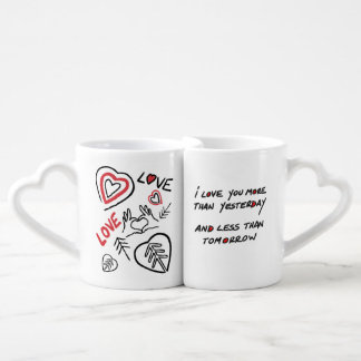 Mugs anses heart intertwined for 2 love
