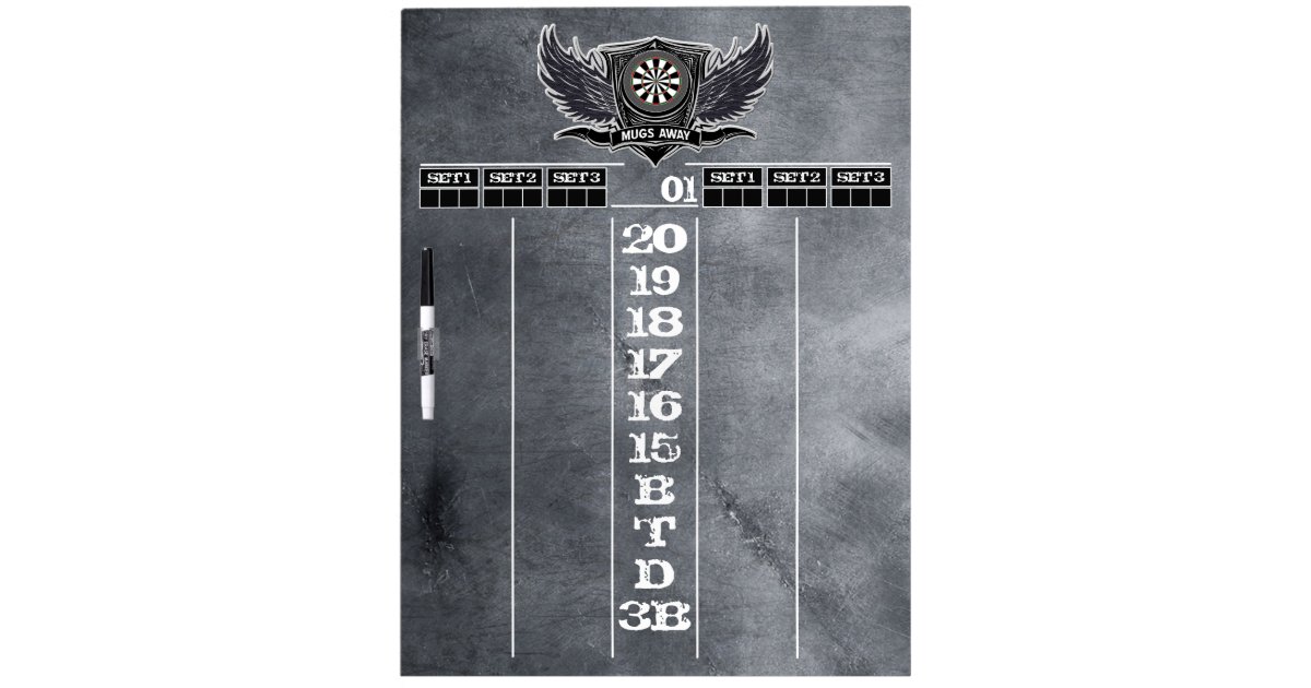 Mugs Away Darts Scoreboard DryErase Board Zazzle