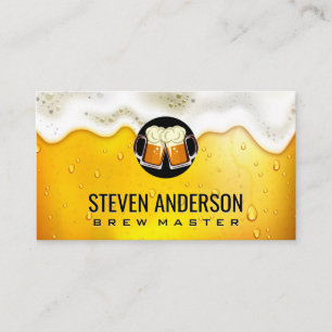 Mugs Clanking Beer Froth Business Card