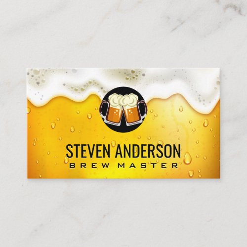 Mugs Clanking  Beer Froth Business Card