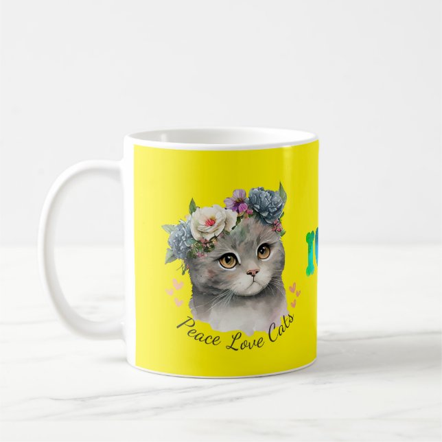 mugs classic Peace love cats  (Left)