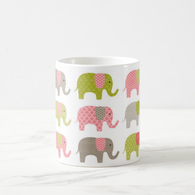 Mugs, Coffee Mugs, Office Mugs Colorful Elephants (Center)