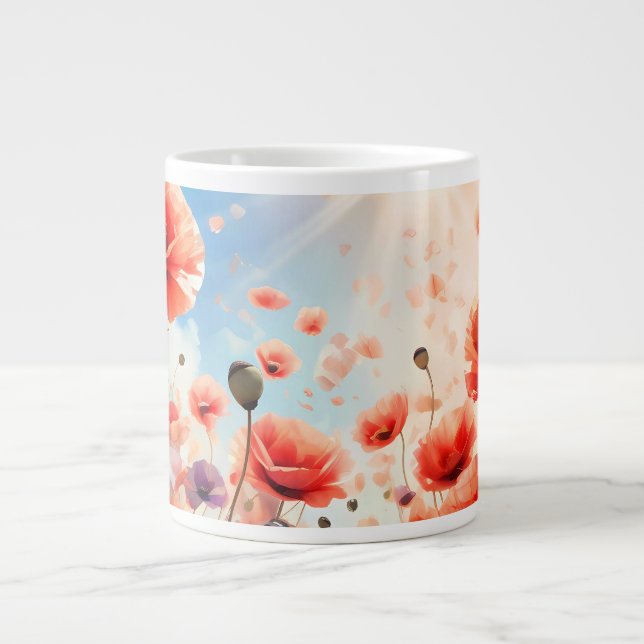 Mugs & Cups - Poppies growing in a field  (Front)