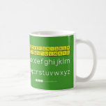 ABCDEFGHIJKLM
 NOPQSTUVWXYZ
 abcdefghijklm
 nopqrstuvwxyz  Mugs (front & back)