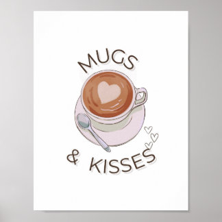 Mugs & Kisses"Minimalist Wall Art Print