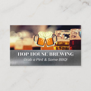 Mugs of Beer Logo Brewery Business Card