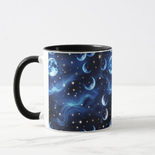 Mugs – Sapphire Blue Celestial Moon Phase Luxury 