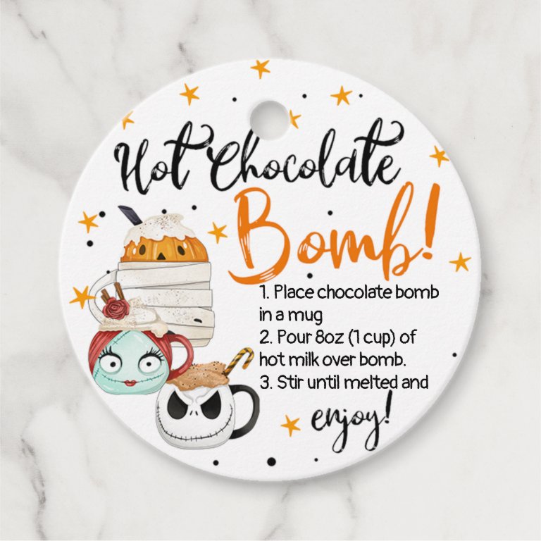 Mugs Stars Halloween Hot Chocolate Bomb Favor Favor Tags