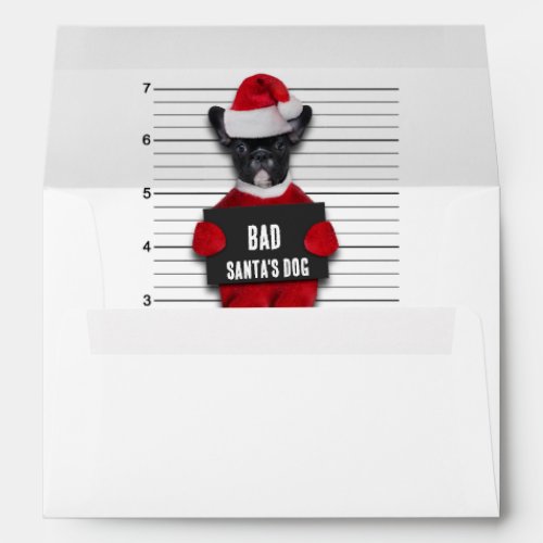 Mugshot Bad Santas Dog Funny Christmas Envelope
