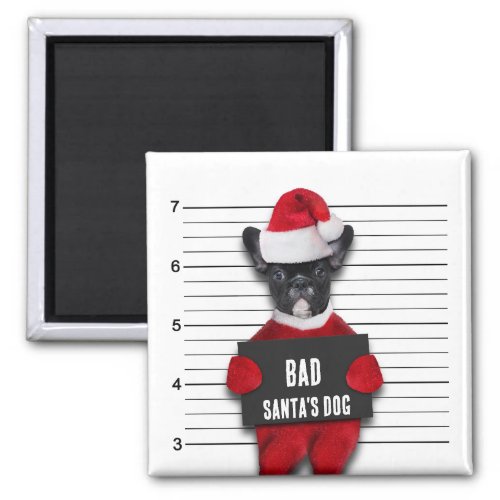 Mugshot Bad Santas Dog Funny Christmas Magnet
