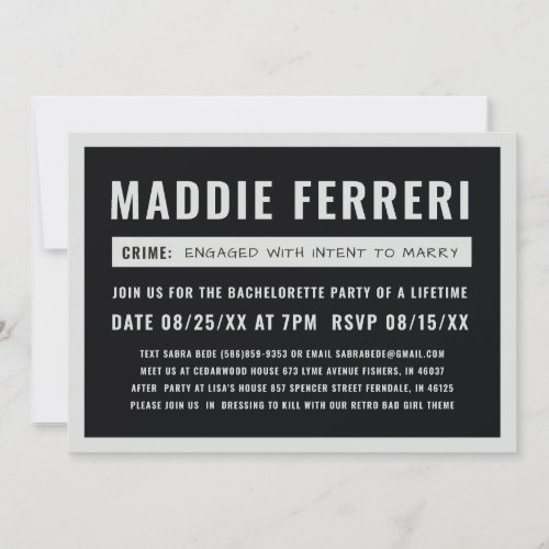 Mugshot Board Party Invitation