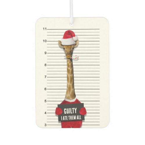 Mugshot Guilty Giraffe Funny Christmas Air Freshener