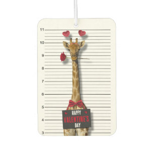 Mugshot Guilty Giraffe Funny Happy Valentine's Day Air Freshener