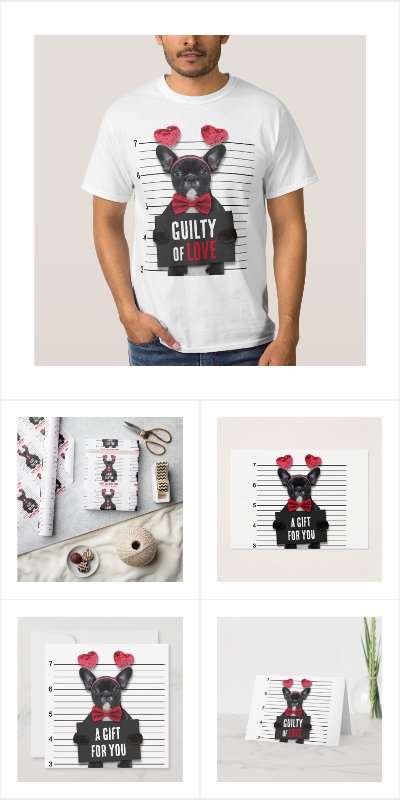 Mugshot Guilty Love Dog Funny Valentine's Day